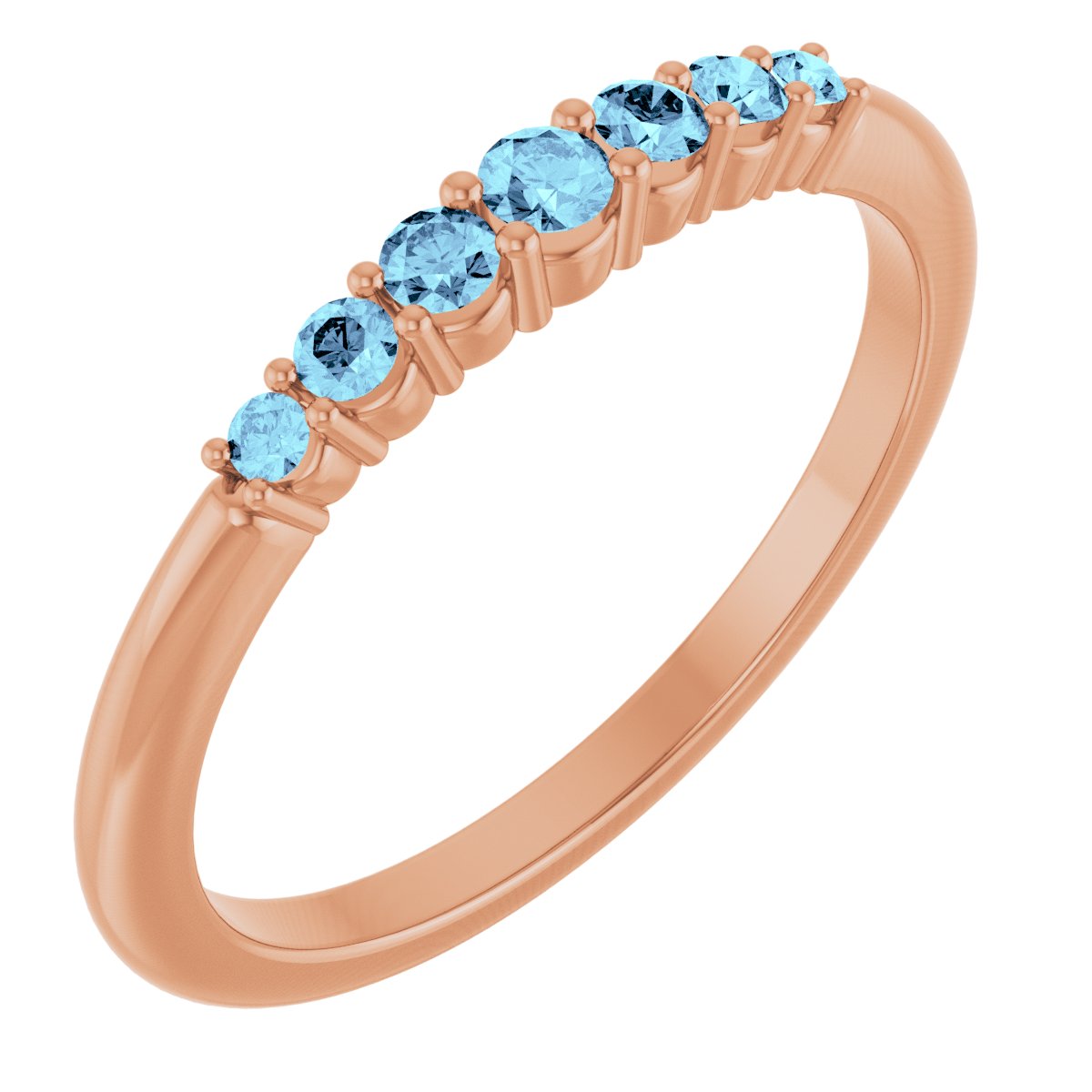 Stackable Ring -  Natural Aquamarine