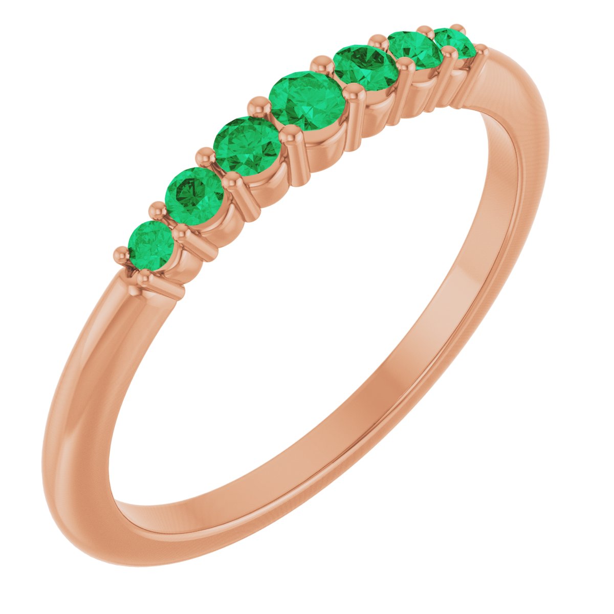 Stackable Ring -  Natural Emerald