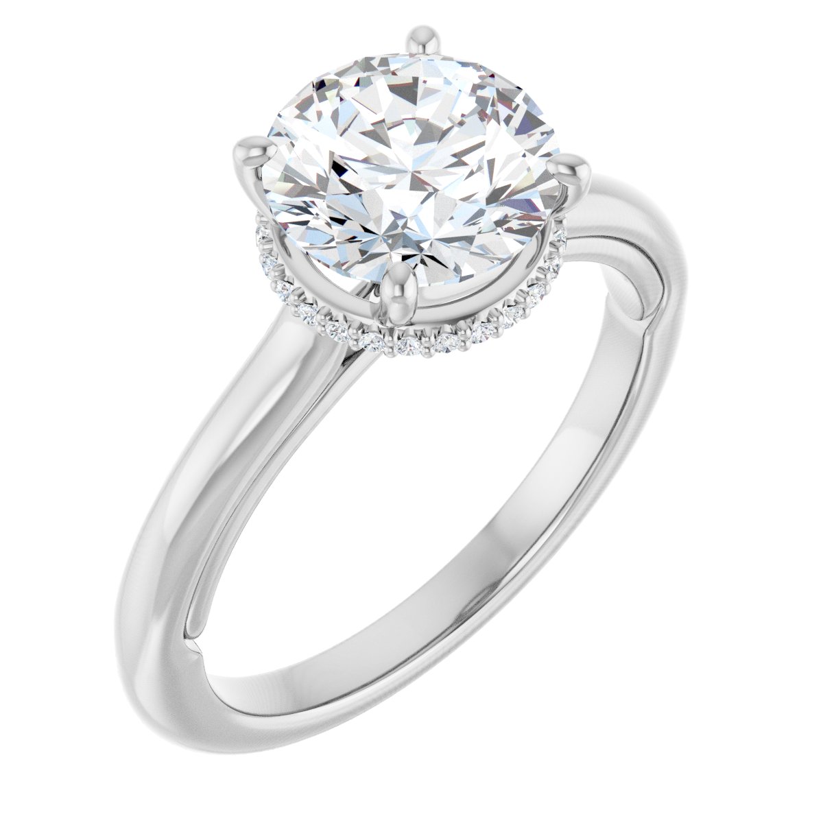 Hidden Halo-Style Engagement Ring