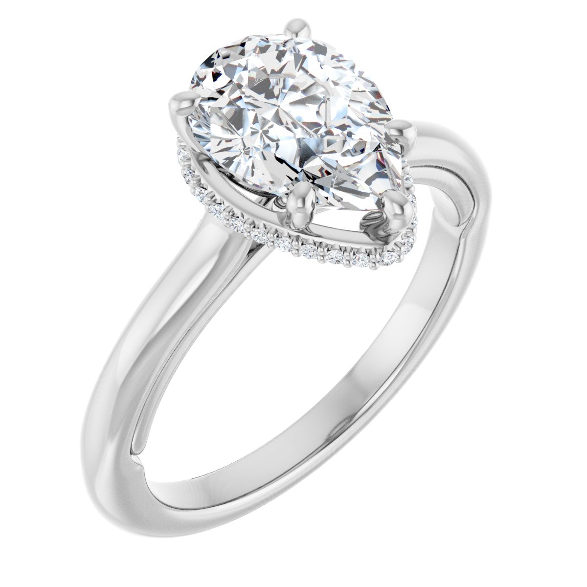 Hidden Halo-Style Engagement Ring