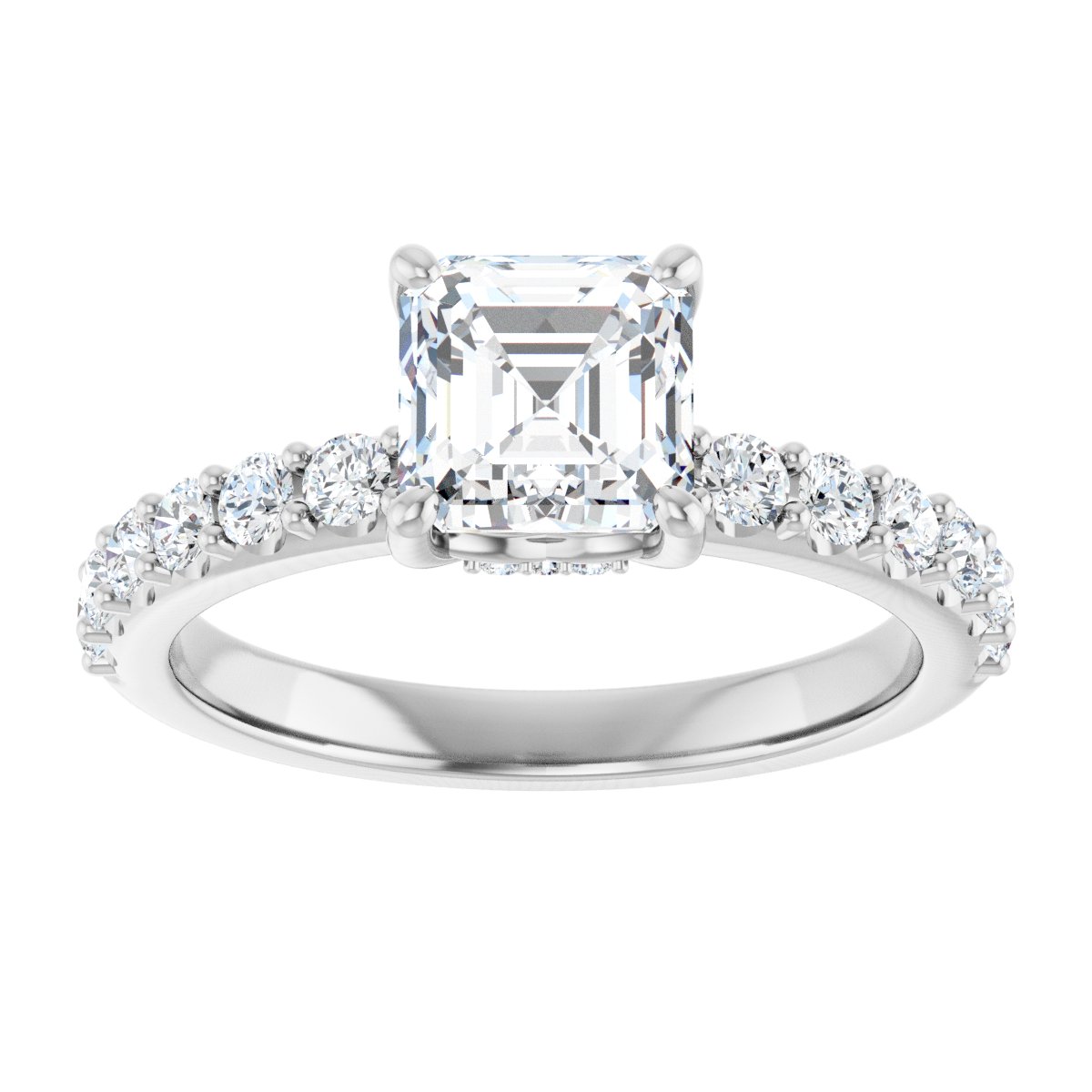 Hidden Halo-Style Engagement Ring