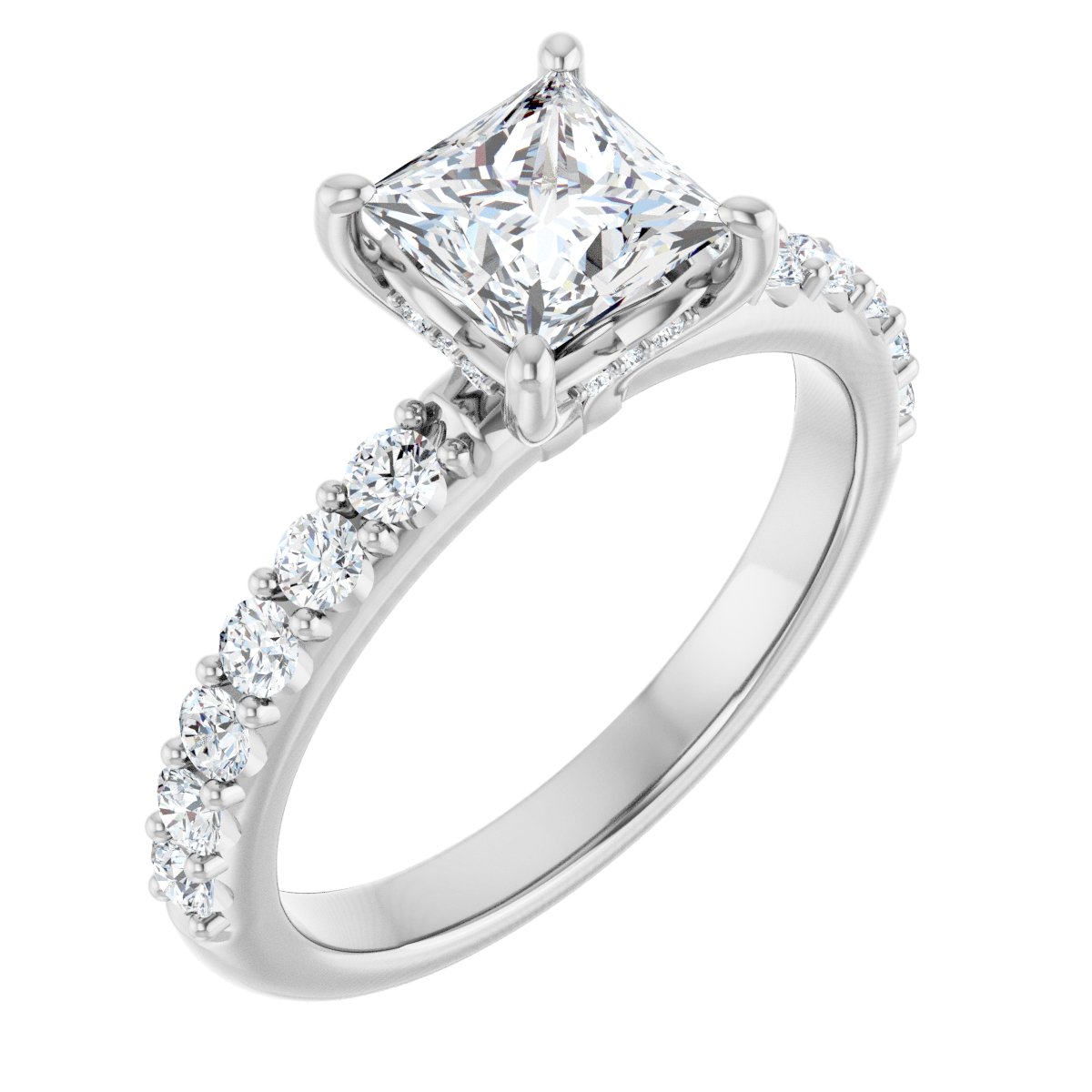 Hidden Halo-Style Engagement Ring