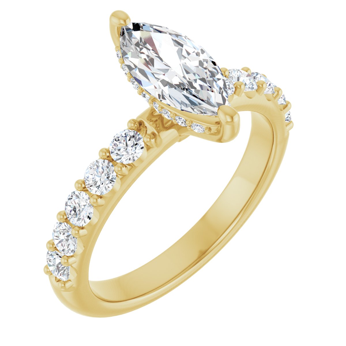 Hidden Halo-Style Engagement Ring