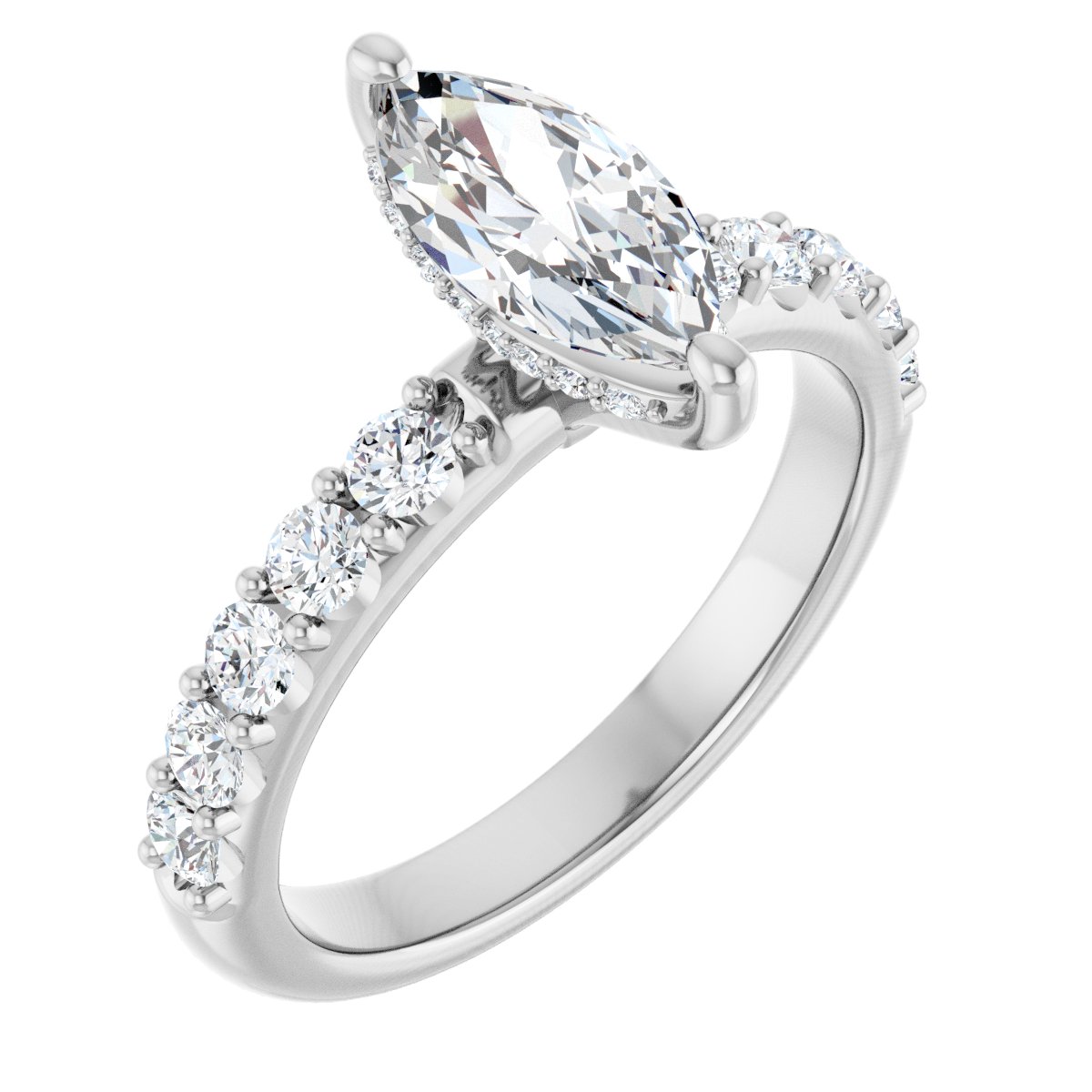 Hidden Halo-Style Engagement Ring