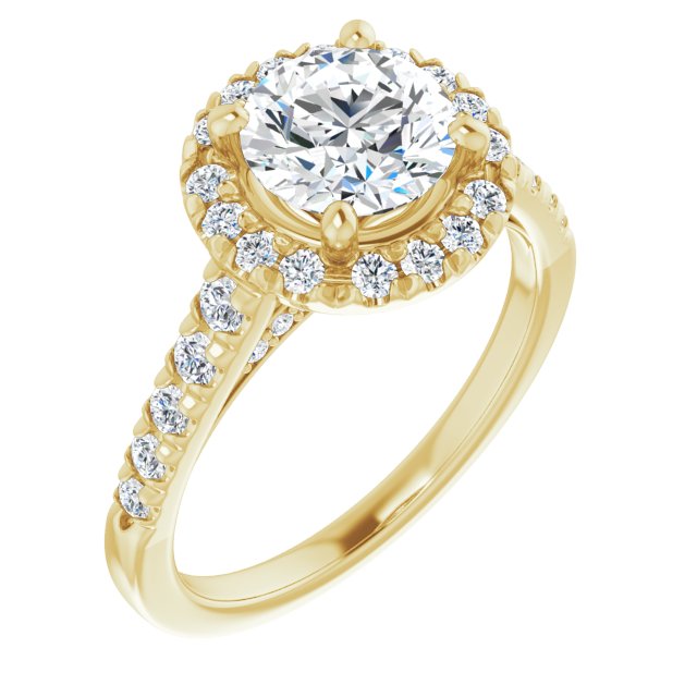 French-Set Halo-Style Engagement Ring