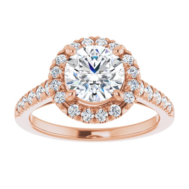 French-Set Halo-Style Engagement Ring