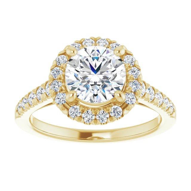 French-Set Halo-Style Engagement Ring