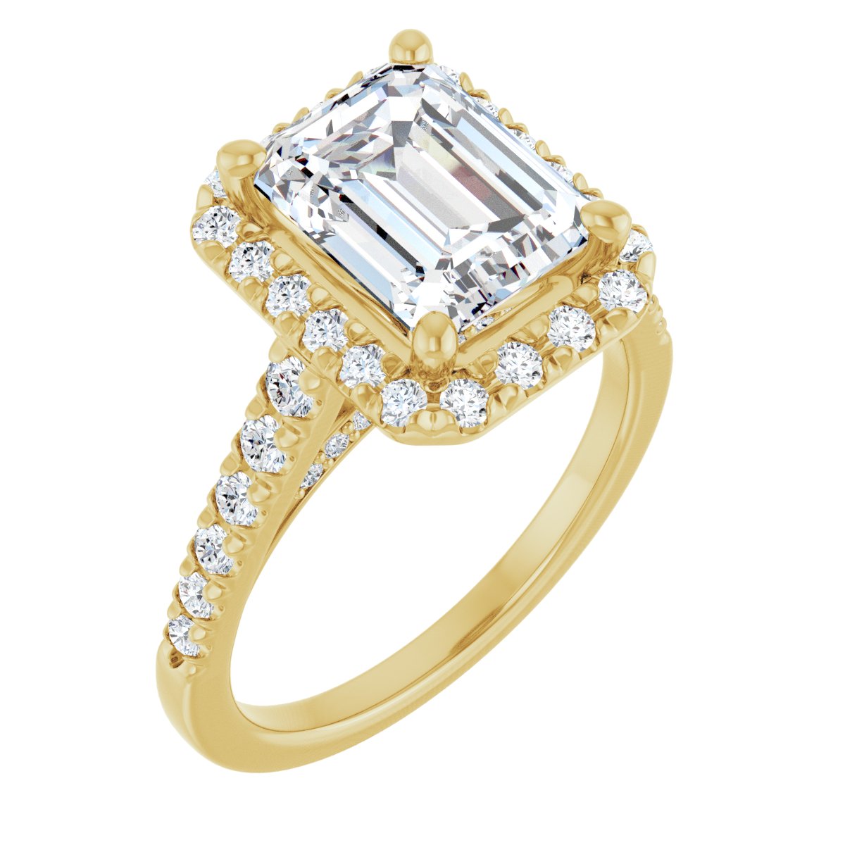 French-Set Halo-Style Engagement Ring