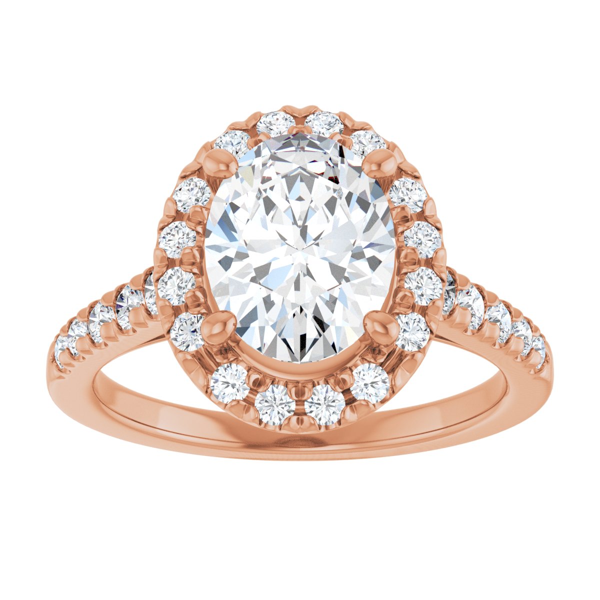 French-Set Halo-Style Engagement Ring