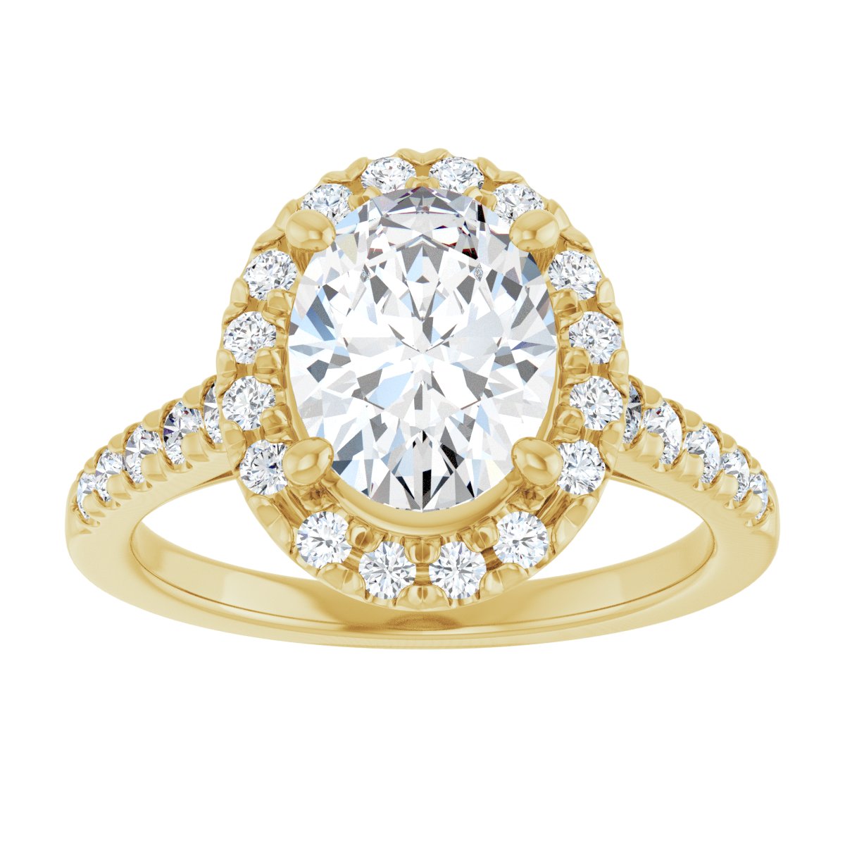 French-Set Halo-Style Engagement Ring