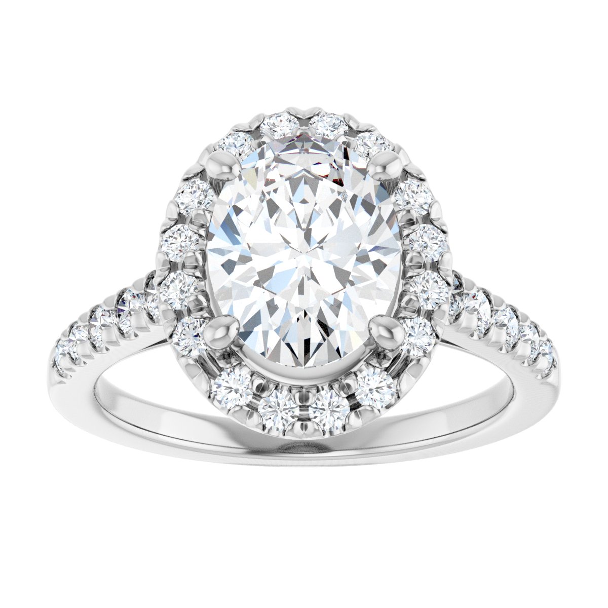 French-Set Halo-Style Engagement Ring