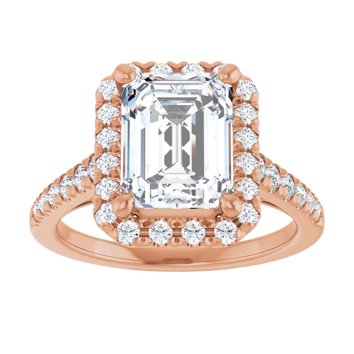 French-Set Halo-Style Engagement Ring