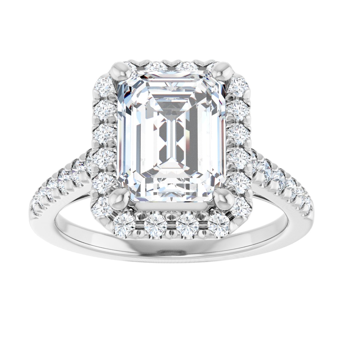 French-Set Halo-Style Engagement Ring