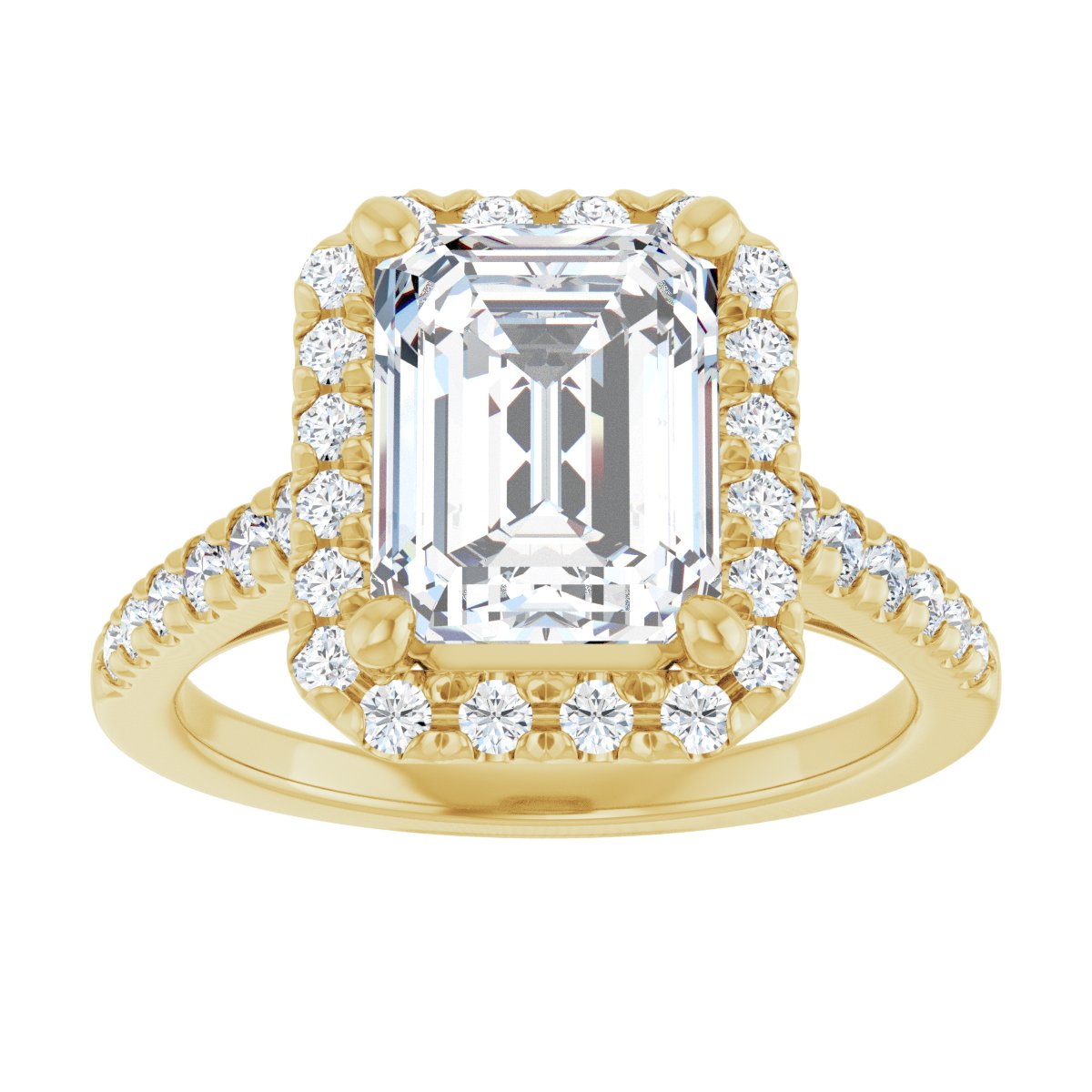French-Set Halo-Style Engagement Ring