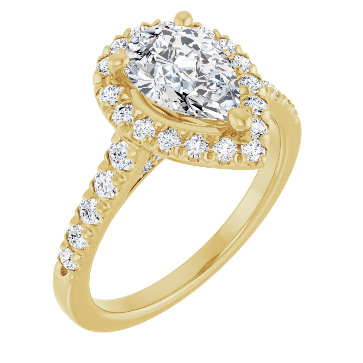 French-Set Halo-Style Engagement Ring