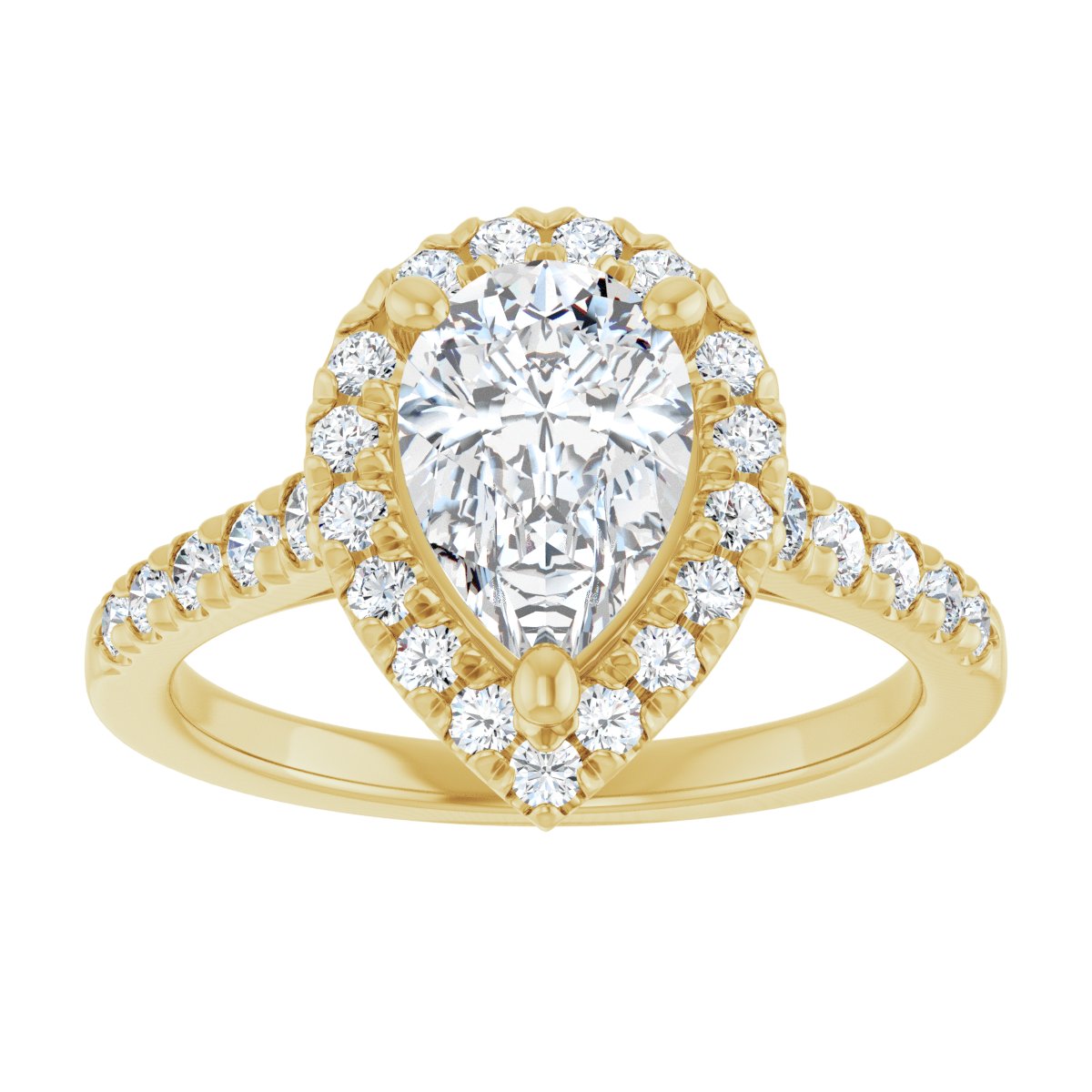 French-Set Halo-Style Engagement Ring