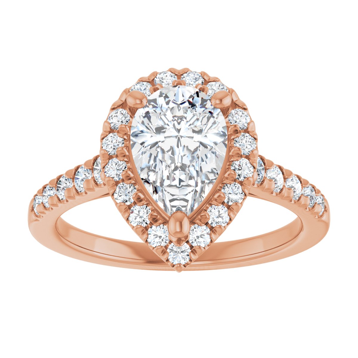 French-Set Halo-Style Engagement Ring