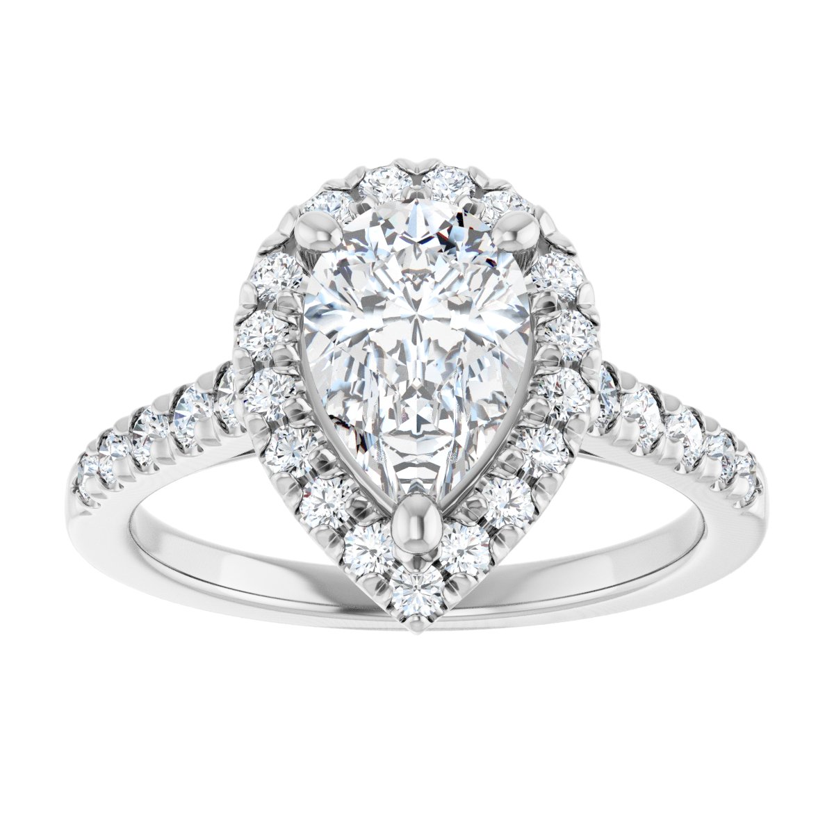 French-Set Halo-Style Engagement Ring