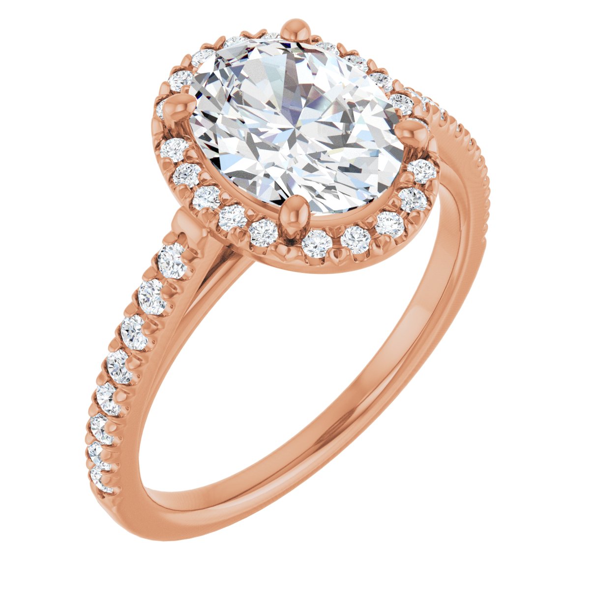 French-Set Halo-Style Engagement Ring