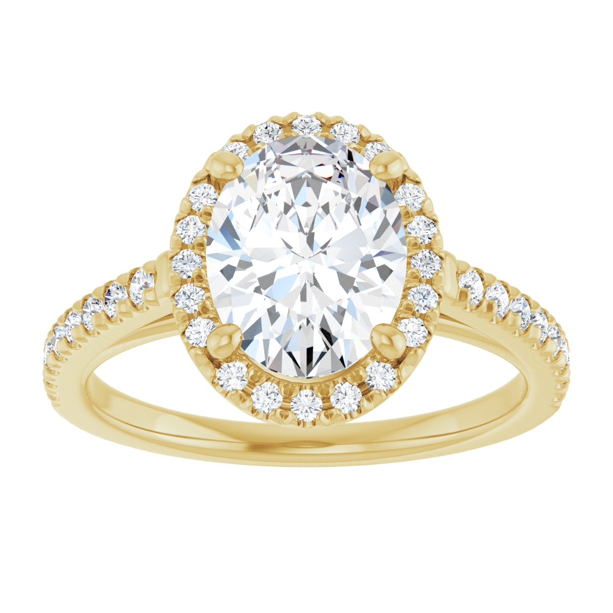 French-Set Halo-Style Engagement Ring