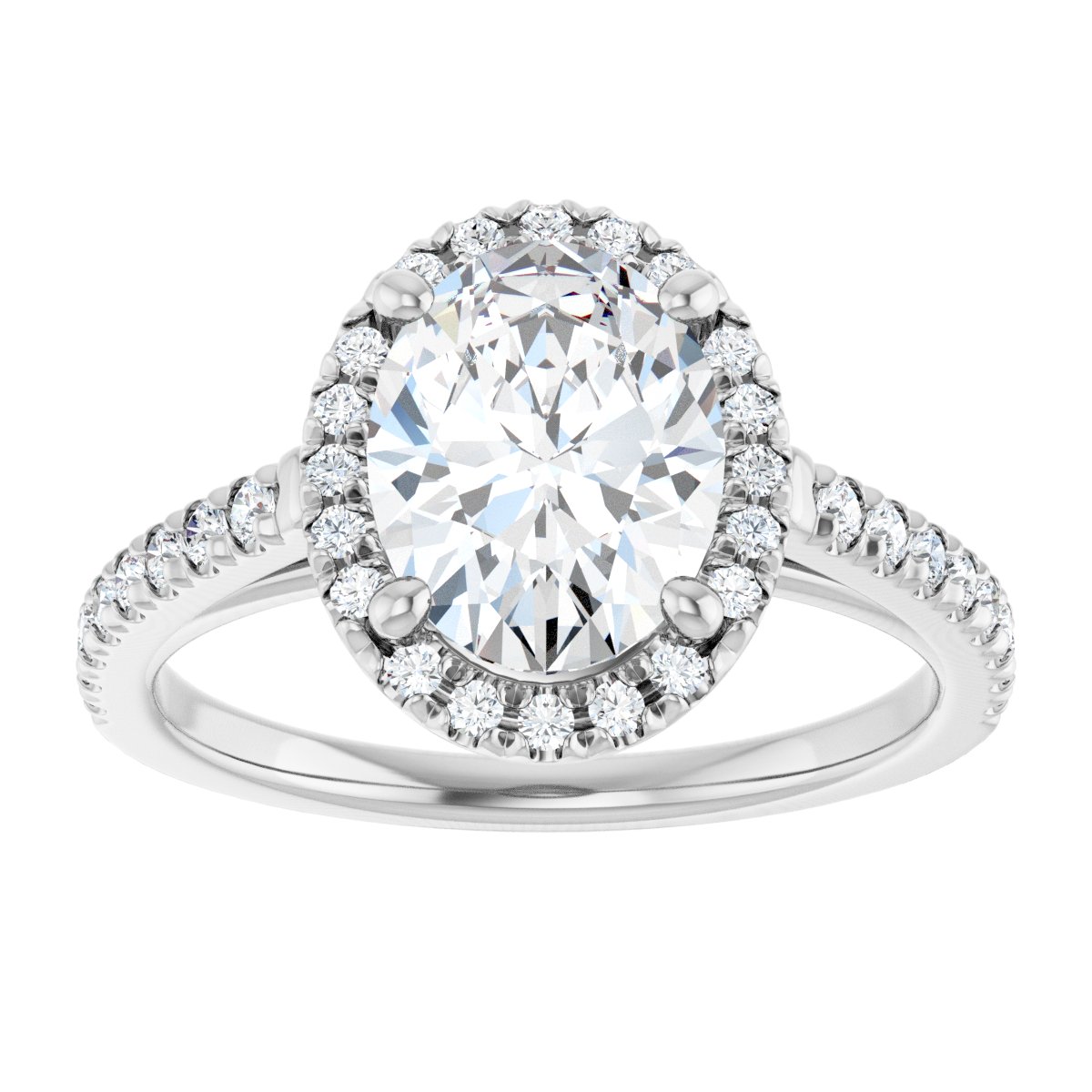 French-Set Halo-Style Engagement Ring