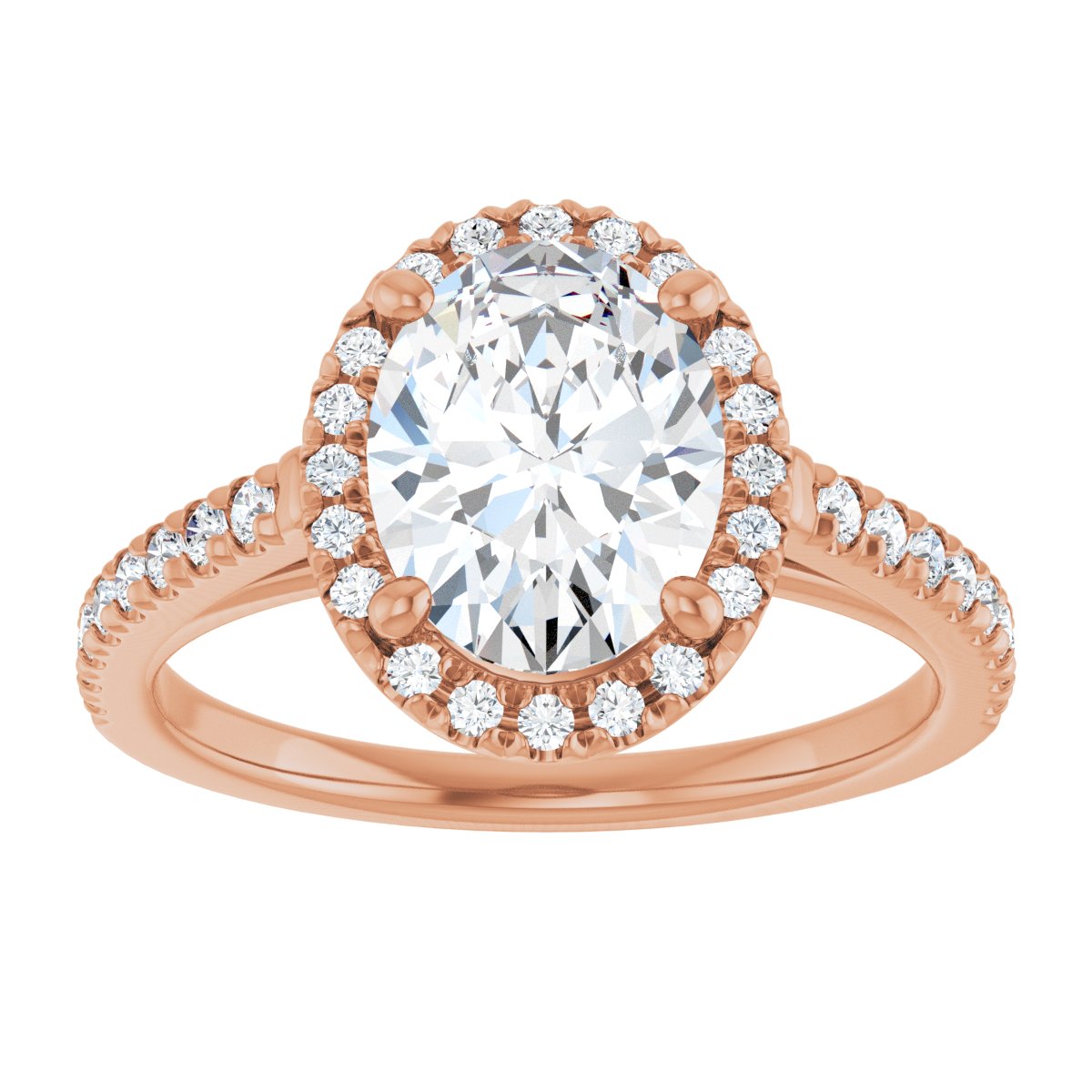 French-Set Halo-Style Engagement Ring