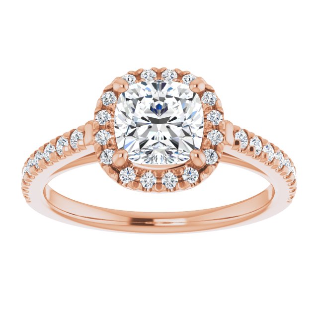 French-Set Halo-Style Engagement Ring