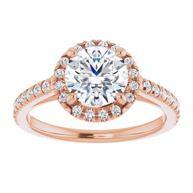 French-Set Halo-Style Engagement Ring