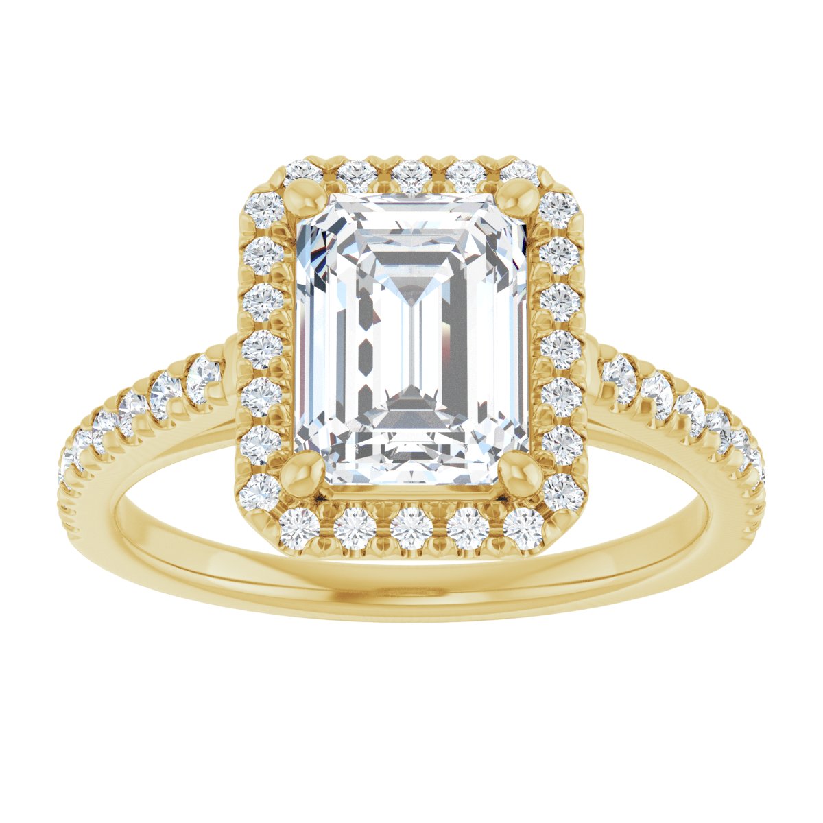 French-Set Halo-Style Engagement Ring