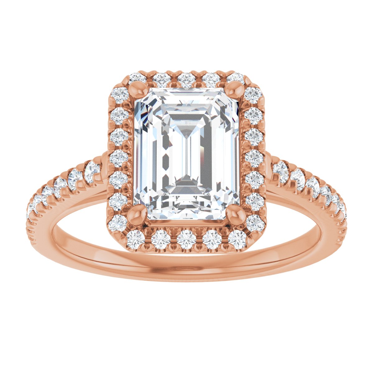 French-Set Halo-Style Engagement Ring