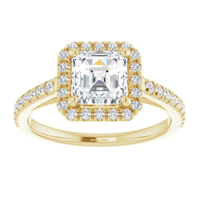 French-Set Halo-Style Engagement Ring