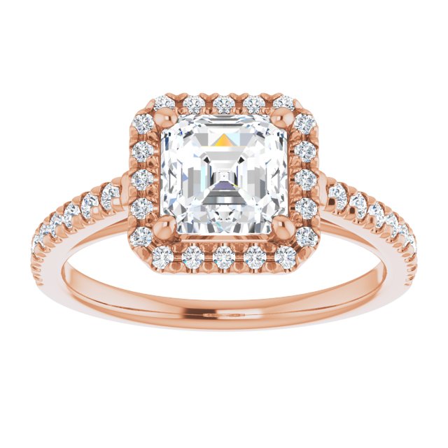French-Set Halo-Style Engagement Ring