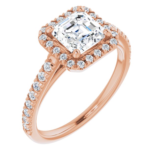 French-Set Halo-Style Engagement Ring
