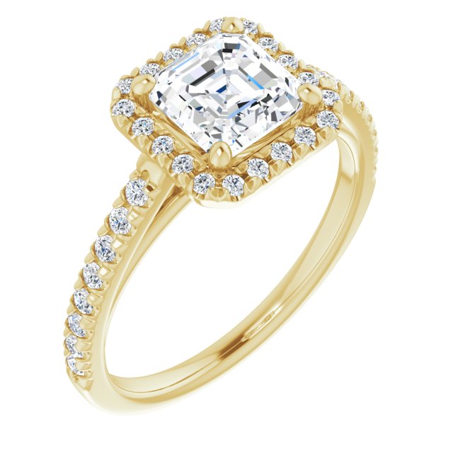 French-Set Halo-Style Engagement Ring