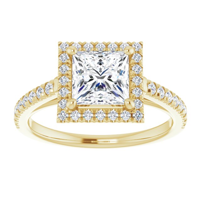 French-Set Halo-Style Engagement Ring