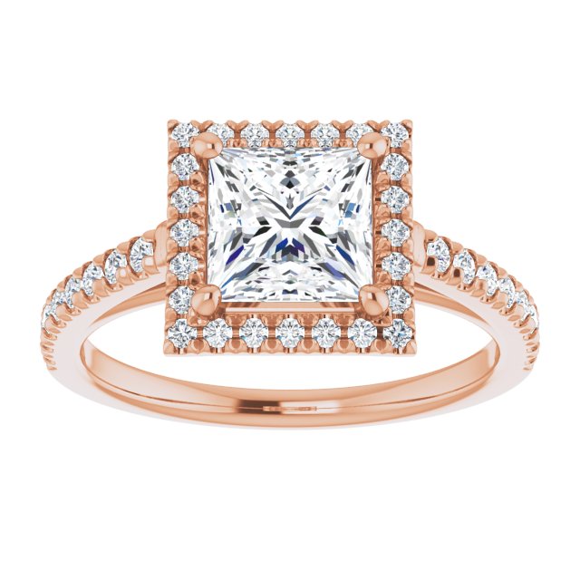 French-Set Halo-Style Engagement Ring