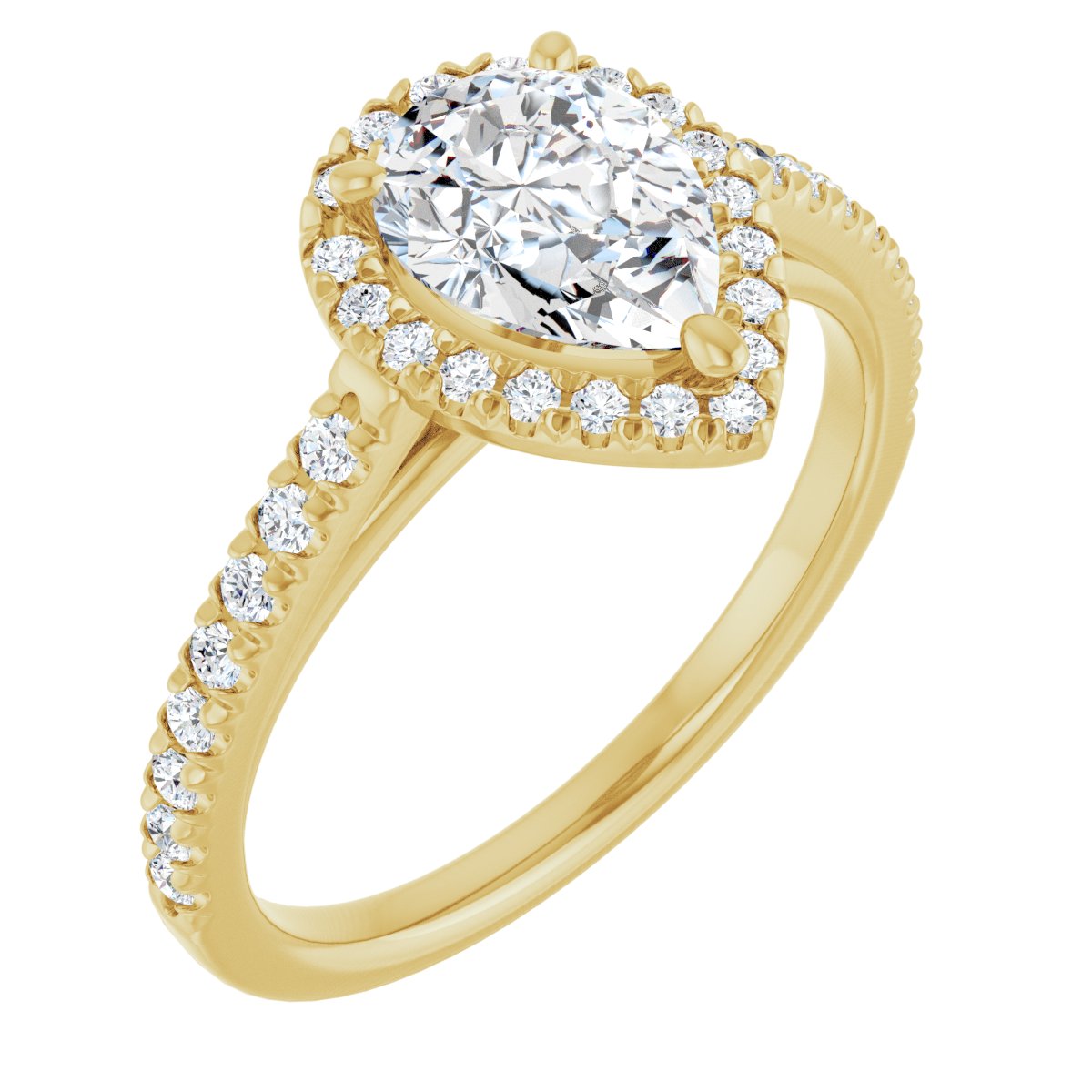 French-Set Halo-Style Engagement Ring