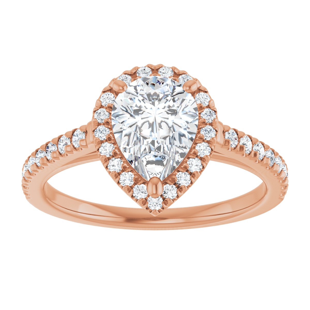 French-Set Halo-Style Engagement Ring
