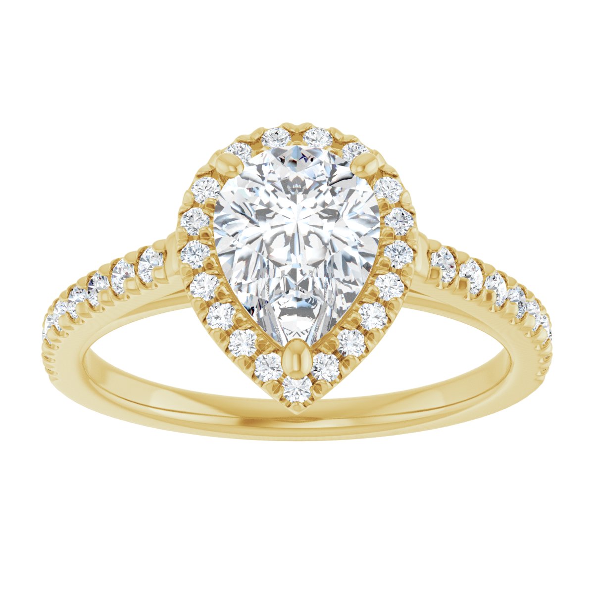 French-Set Halo-Style Engagement Ring