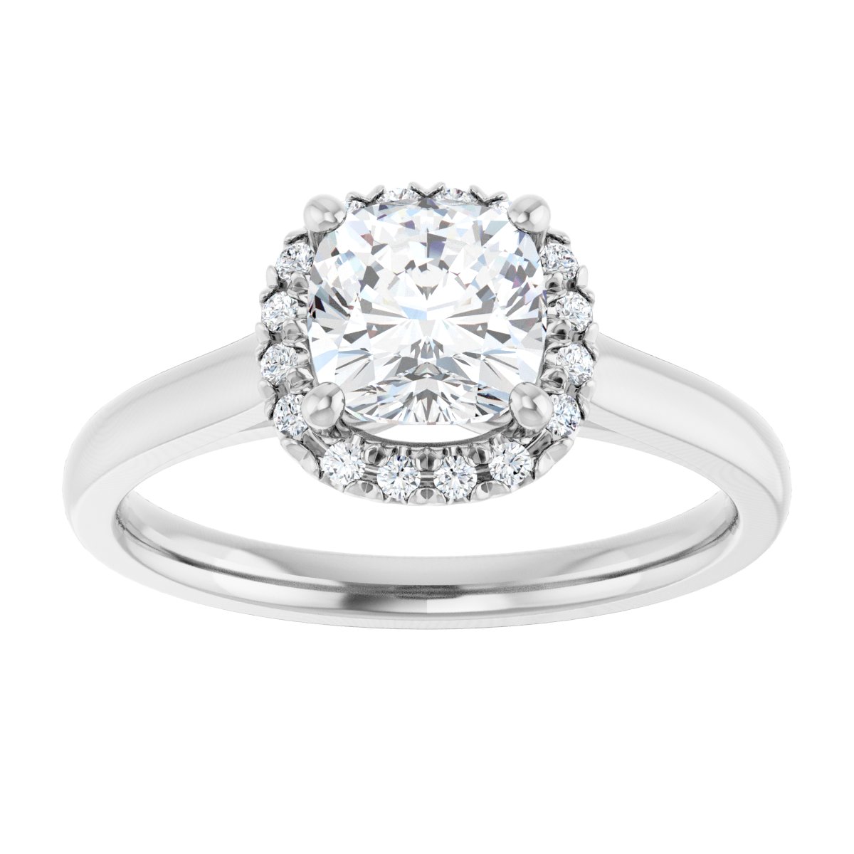 French-Set Halo-Style Engagement Ring