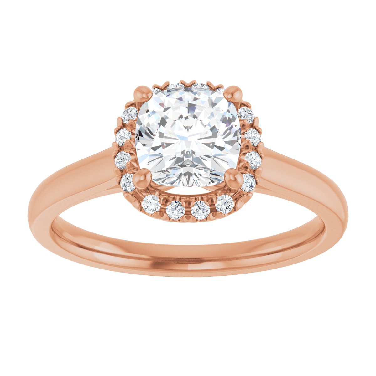 French-Set Halo-Style Engagement Ring
