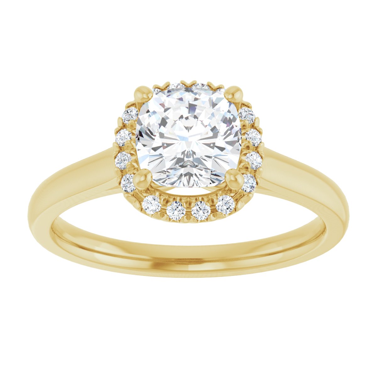 French-Set Halo-Style Engagement Ring