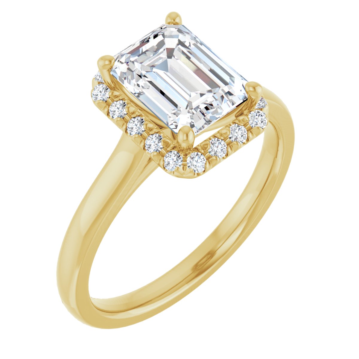 French-Set Halo-Style Engagement Ring