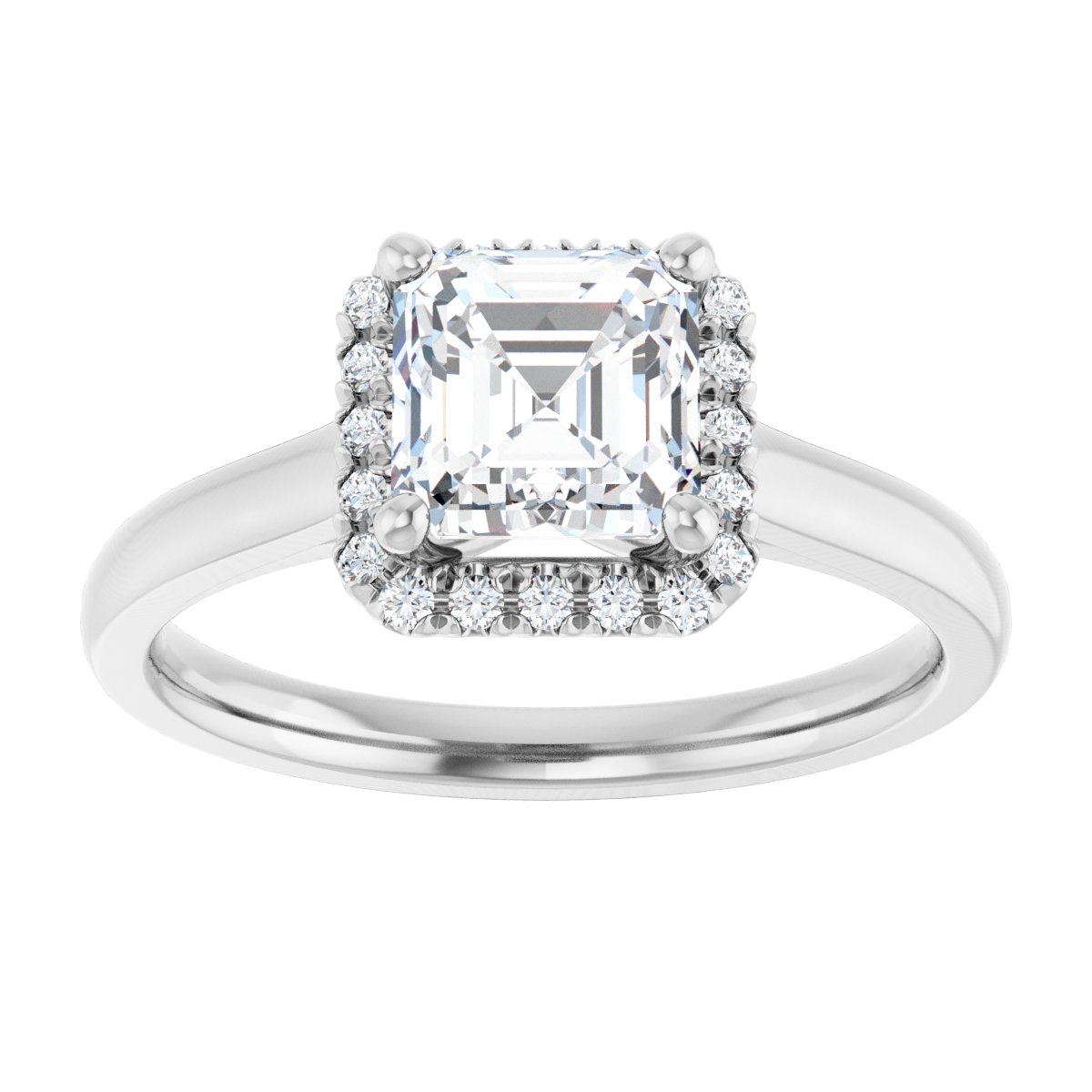 French-Set Halo-Style Engagement Ring