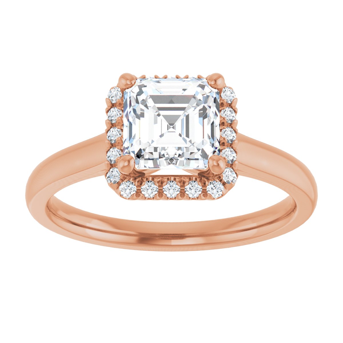 French-Set Halo-Style Engagement Ring