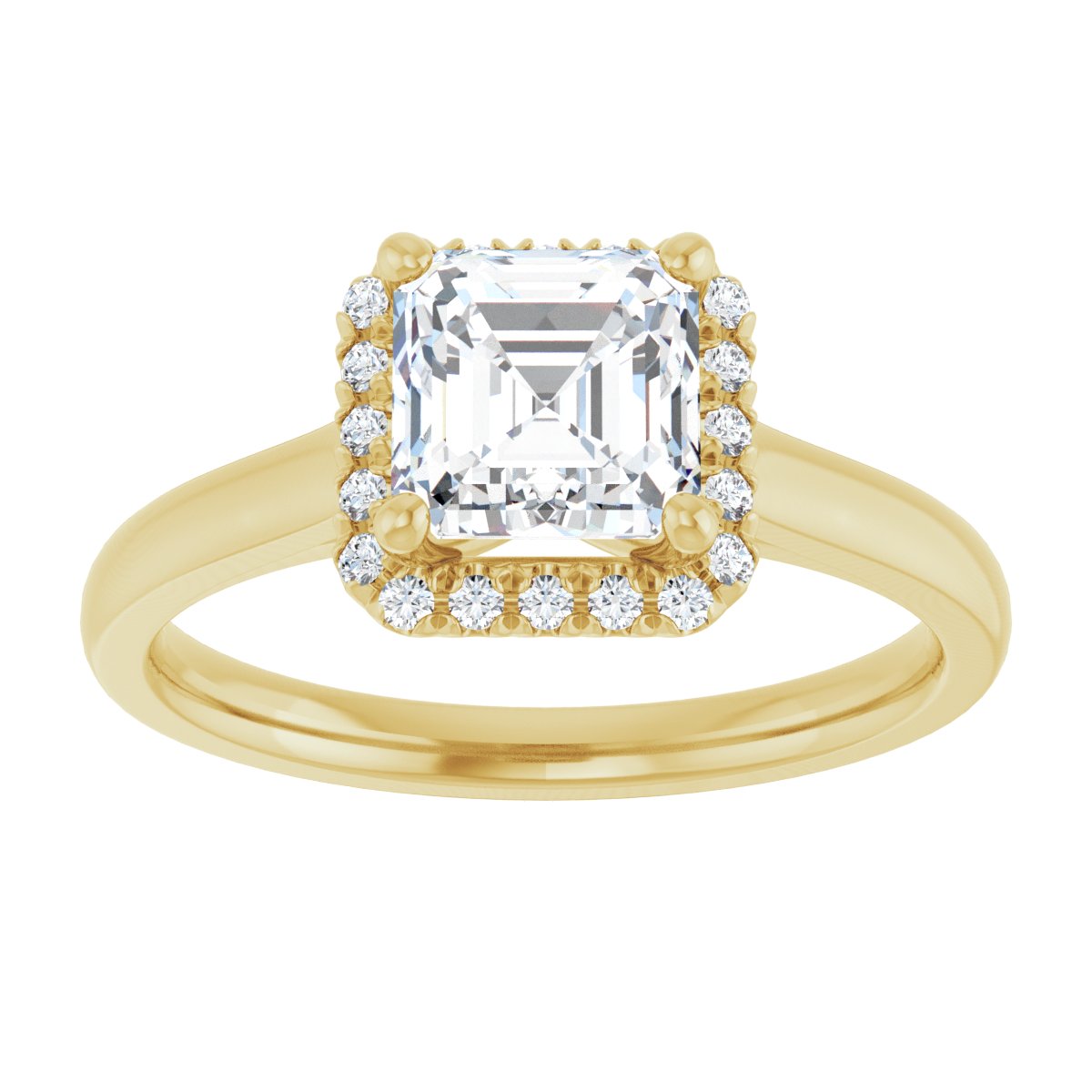 French-Set Halo-Style Engagement Ring