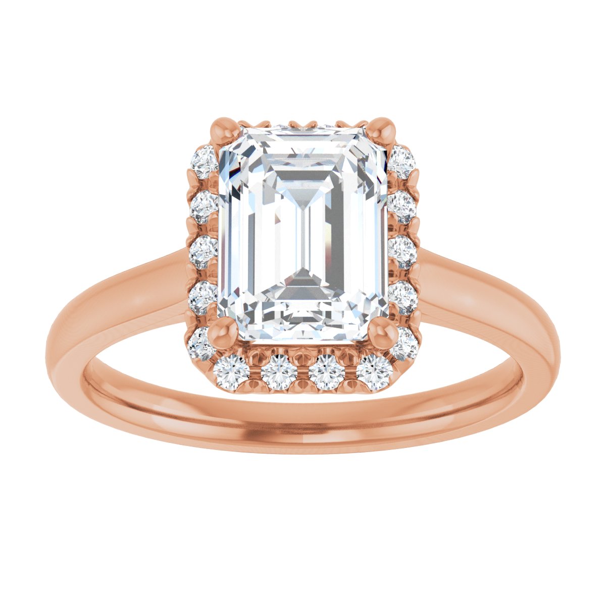 French-Set Halo-Style Engagement Ring