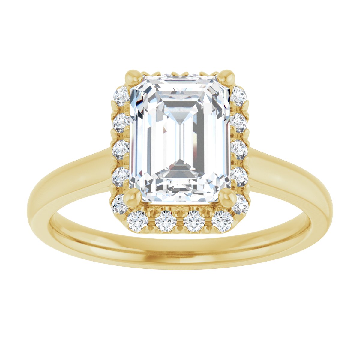 French-Set Halo-Style Engagement Ring
