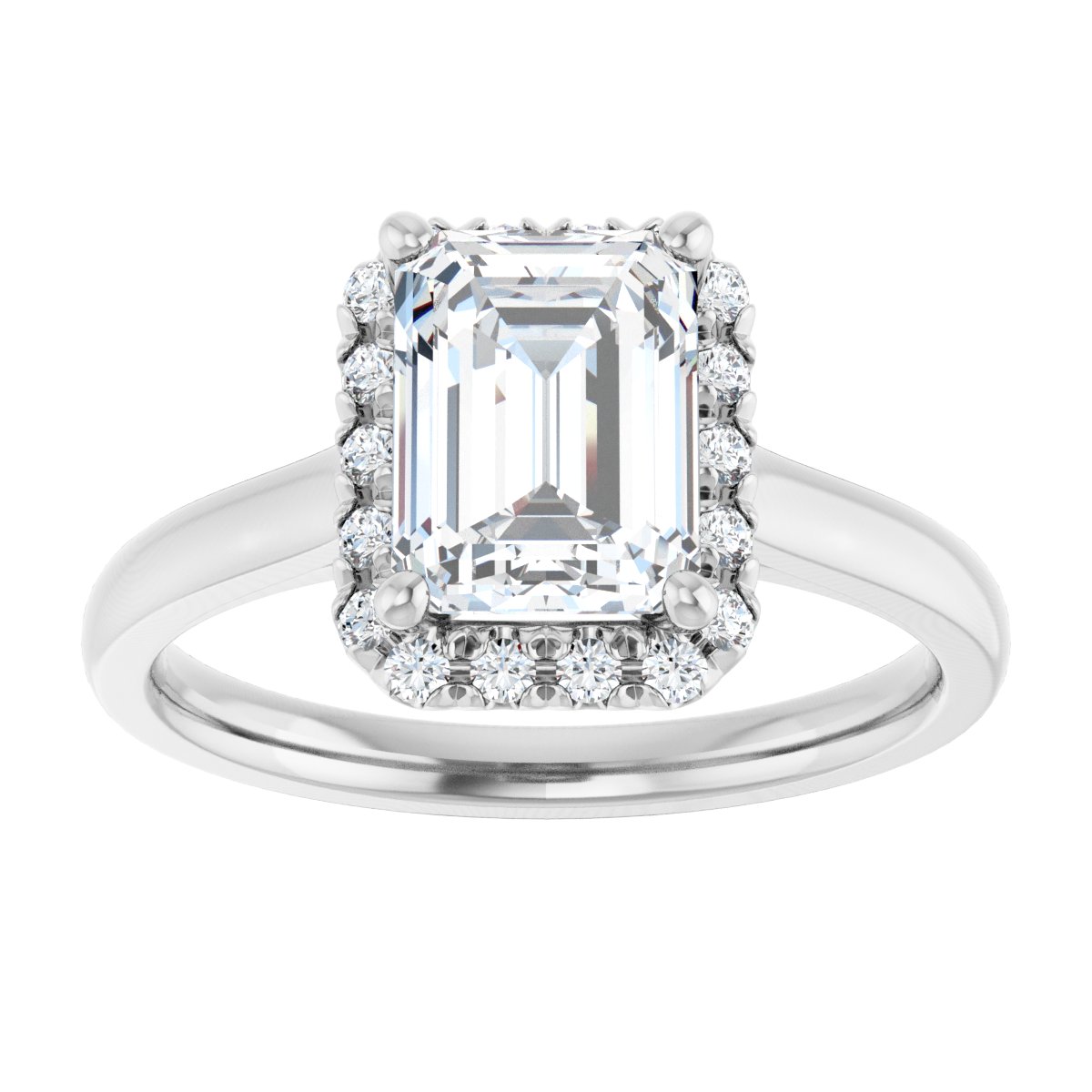 French-Set Halo-Style Engagement Ring