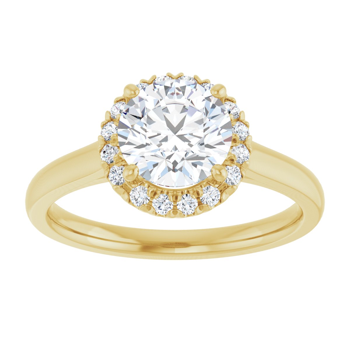 French-Set Halo-Style Engagement Ring